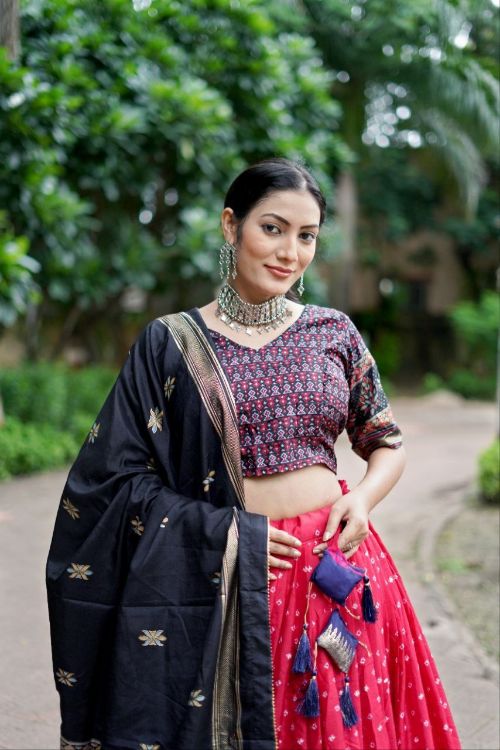 Picture of Stunning Tussar Silk Multi Lehenga Choli