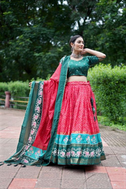 Picture of Admirable Tussar Silk Multi Lehenga Choli